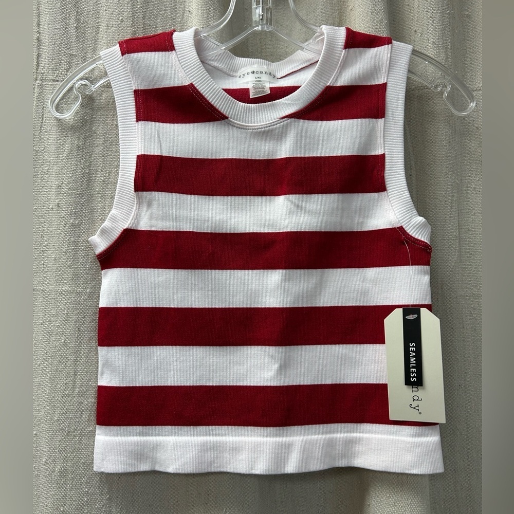 Eye Candy/ NWT/ Jr. Red and White Striped Tank Top/ size L/XL